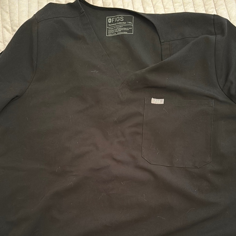 FIGS Black Scrub Top